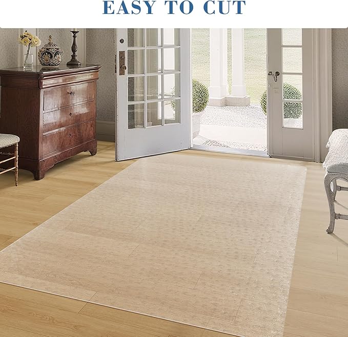 Chair Mat for Hard Floors, Tydle 36" x 36" Office Chair Mat for Hardwood Floors, Vinyl Floor Mat for Gaming Chairs, Non-Slip Floor Protector Rolling Computer Desk Mat for Home Office (Clear-Rose)