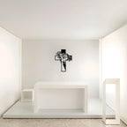 Black Jesus Crosses Wall Decor Crosses Metal Wall Art Suitable For Christmas Religious Home Living Room Wall Sculptures Rustic Church Decor Baptism Gift Ideas 9.84 * 12.59" in