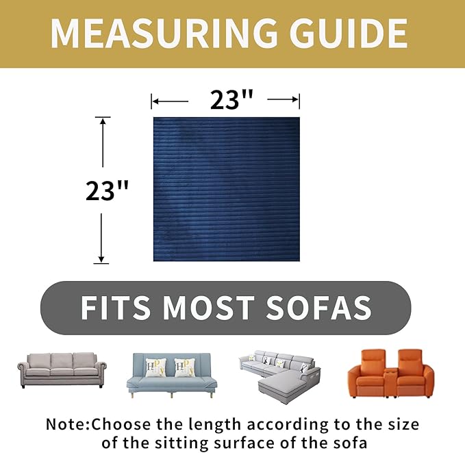 HAOMAIJIA Non-Slip Couch Armrest Covers for Sofa,Fuzzy Couch Arm Covers Set of 2,Washable Thick Soft Recliner Chair Arm Cover Protectors (Navy Blue, 23" x 23" 2 Pack)