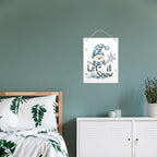 Winter Snowman Hanging Wooden Signs 12x6, Let It Snow Signs, Winter Wall Decor, Winter Door Decor, Blue Snowman Winter Snowflakes Home Room Office Hanging Wall Decor