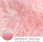 XeGe Luxury Faux Fur Blanket, Pink Soft Big Fluffy Throw, Shaggy Plush Decorative Cute Girls Furry Bed Throw, Fuzzy Blanket for Couch Bedroom Living Room, Pink, 60x90