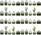 Glasseam Bud Vases in Bulk 40: Green Glass Vases for Centerpieces Cute Small Vases for Flowers Mini Decorative Tiny Centerpiece Table Decor Wedding Party Dining Room Decoration
