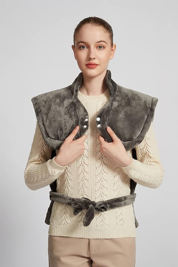 Ruqiji 26" x 35" Neck&Shoulder&Back Heating Pad with12 Temperature Settings, Pain Relief for Back/Neck/Shoulders/Menstrual Pain, Christmas Gifts for Women Men Mom Dad-Dark Grey