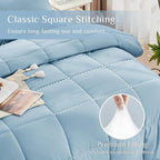 JOLLYVOGUE Queen Comforter Set, Ultra-Soft Bed in a Bag Queen Size 7 Pieces, Oeko-TEX Certified Bedding Set with Down Alternative Comforter, Sheets, Pillowcases & Shams, Lake Blue