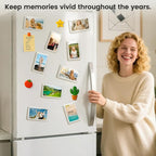 DomeStar Magnetic Acrylic Picture Frame 2.4 x 3.5 Inch, 16 Pack Double-Sided Photo Holder for Refrigerator, Locker, or Metal Cabinet, Fits Instant Photo, Mini Film, Notes & Pictures