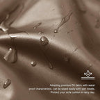 Yates Home PU Leather Couch Sofa Cushion Slipcover Water-Proof Elastic Chair RV Seat Covers Loveseat Sofa Furniture Protector Slip Cover for Settee Seater Replacement in Living Room（Chair,Camel）