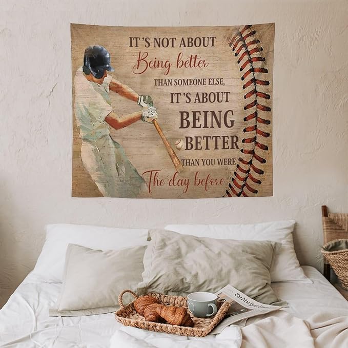 yowecso Baseball Tapestry Sport Theme Tapestry Wall Hanging for Bedroom Baseball Tapestries Aesthetic Wall Decor for Home Dorm Living Room 50"x60"