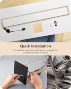 EDISHINE LED Floor Lamp, 55" Modern Minimalist Rectangular Corner Light 3000K-6000K Dimmable, Remote Control & Foot Switch, Metal Base Standing Lamps for Living Room, Bedroom, Office, Gold