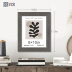 VCK 8x10 Picture Frame 3 Pack, Gray Solid Wood Frame, Exclusive Wood Grain, Wall Gallery Frame