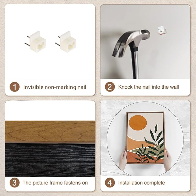 Bwodke Boho Wall Art, Framed Abstract Sun Wall Art, Botanical Canvas Wall Decor, Mid Century Line Leaf Geometric Pictures Set of 3, Minimalist Paintings, for Bedroom Living Room Bathroom 16"x24"