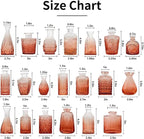 Amber Glass Bud Vase Set,20Pcs Small Glass Vase for Flowers, Clear Bud Set in Bulk,Mini Single Vintage Design for Centerpiece Rustic Wedding Decorations Home Table Flower Décor