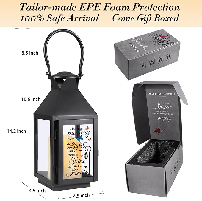 Memorial Lantern, Sympathy Gifts for Loss of Mom/Dad/Loved One, Bereavement Gifts, in Memory of Loved One Gifts, Remembrance Gifts for Loss, Celebration of Life, Memorial Gifts, Funeral Gifts