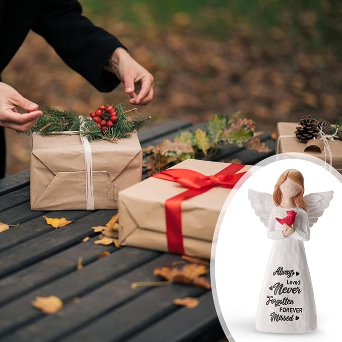 Cardinal Gifts for Women -6 inch Memorial Gift, Cardinal Decor,Sympathy Gifts for Loss of Loved One,Grief Gifts for Women, Resin Home Decor Sculpted Hand-Painted Angel Figurine