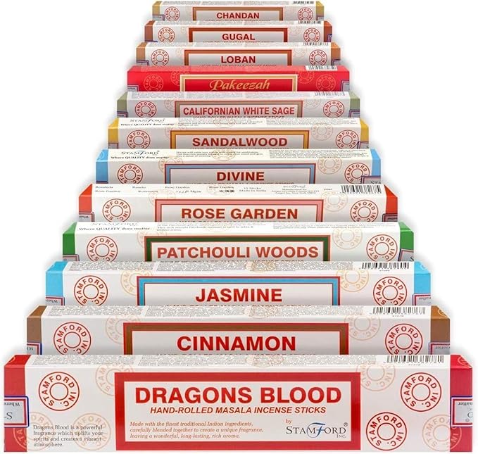 Stamford Masala Premium Mix Assorted Incense Sticks 15gram x 12 Pack | for Meditation, Aromatherapy, Healing, Yoga, Positivity and Relaxation |