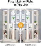 Wall Room Divider, Storage Cabinet Storage Display with Shelves, Modern Freestanding Wood Room Divider Screen, Wall Privacy Screens for Home Decorative (Beige+White,39.5" L x 9.5" W x 79.5" H)