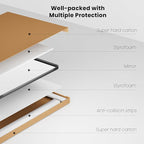 Brushed Nickel Bathroom Mirror 48x40 Inch, Brushed Silver Metal Frame Mirror Wall Mounted, Rounded Rectangle Bathroom Vanity Mirror, Tempered Glass, Anti-Rust, Horizontal/Vertical