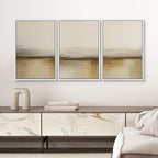 SIGNWIN Framed Canvas Print Wall Art Warm Neutral Horizon Abstract Beige and Brown Landscape Photography Modern Art Minimalist Black and White for Living Room, Bedroom, Office - 24"x36"x3 White
