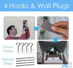 Just Relax Four Corner Post Decorative Elegant Bed Net Canopy Set, Fits Full, Queen and King Sizes, Can Be Used With or Without Four-Post Bed (Black)