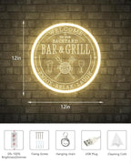 Bar & Grill Neon Sign for Home Bar Wall Art Decor, Dimmable LED Neon Lights Bar and Grill Signs for Backyard Patio Garden Yard BBQ Birthday Party, Grilling Light Up Sign for Housewarming Gifts