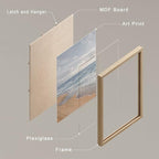 SIGNWIN Framed White Beach Grass Cloudy Ocean Sea Wave Horizon Wall Art, Set of 4 Landscape Colorful Wall Decor Prints, Nature Wilderness Wall Décor for Living Room, Bedroom - 11"x14" Natural