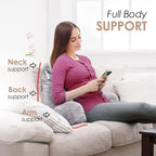 Nestl Reading Pillow for Kids, Small Bed Pillow, Back Pillow for Sitting in Bed, Memory Foam Chair Pillow, Reading & Bed Rest Pillows, Grey Lavender Back Pillow for Bed, Arm Pillow with Pockets