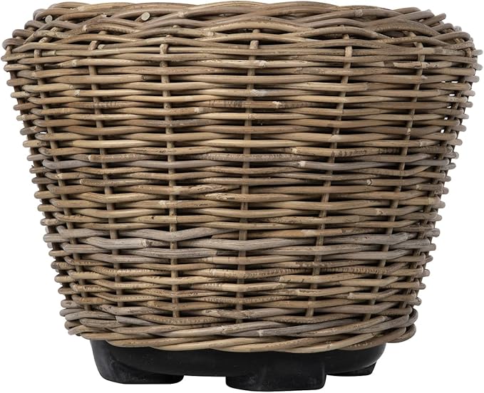 Rattan Kobo Indoor Outdoor Planter Basket with Plastic Pot Large 65 Gallon Soil Capacity