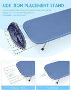 BiJun Small Ironing Board, Foldable Table Top Ompact Portable Mini Ironing Board w/Iron Rest, Set for Dorm Rooms, RVs, Travel Apartments Blue