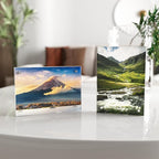 3.5x5 Acrylic Picture Frame 3 Pack, Clear Freestanding Double Sided Frameless Magnetic Photo Frames, Desktop Display Decor Gift