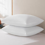 Goose Feathers and Down Pillows, Cotton Cover, Bed Sleeping Hotel Collection Pillows,Set of 2, Queen Size 20x28