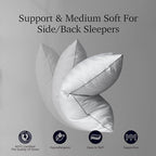 Hotel Grand Softy-Around Feather Down Pillows King Size Set of 2 Packs White Strip 100% Cotton Fabric Bed Pillows for All Position Sleepers,36"x20"/2 Packs