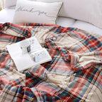 MERRYLIFE Plaid Throw Blanket for Couch | Soft Decorative Ultra-Plush Colorful| Throw Size Travel Blanket Plush|(50" 60",Tartan)