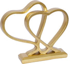 Gold Heart Sculpture for Living Room Decor Heart Decoration Gift for Her and Him Love Wedding Anniversary Couples Gift Modern Heart Statue for Home Coffee Table Dining Table Centerpiece Birthday Gift