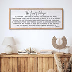 Our Father Prayer Bible Verse Framed Wall Art, 40''×15'' Rustic Religious Christian Lords Prayer Sign for God Jesus Christ Prayer, Horizontal Holy Inspirational Catholic Scripture Decor