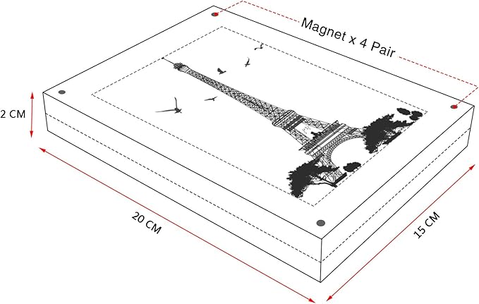 Acrylic Photo Frames 6x8'', Magnetic Acrylic Block Picture Frame,Desktop Frameless Photograph Display