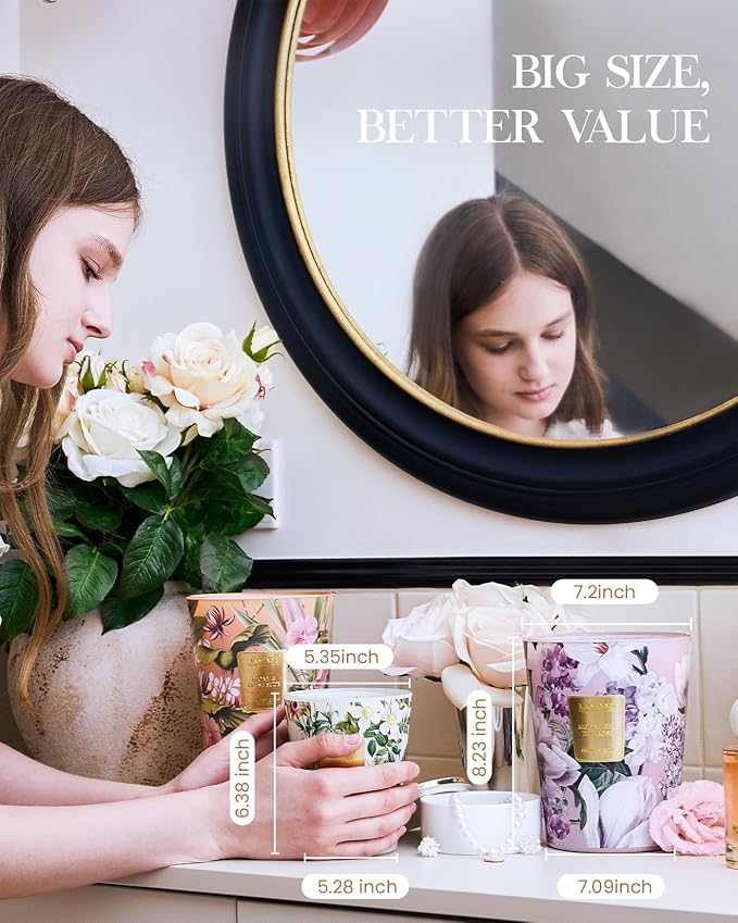 M&SENSE Sunset Mandarin Scented Natural Soy Wax Candle, 14.1oz 60 Hours Long Lasting Slow Burning Candles for Home Decor, Aromatherapy Candle for Stress Relief