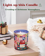 M&SENSE Magic Christmas 9.9oz All Natural Soy Wax Candle for Winter, 55 Hours Clean Non Toxic Scented Candle for Bathroom, Christmas Scented Gift for Celebration Holiday