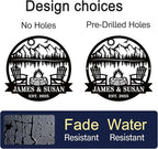 Personalized Camping Signs Custom Outdoor Campfire Metal Sign Custom Mountain Campfire Sign Family Name Sign Personalized Camping Gifts Fire Pit Cabin Campsite Sign(Campfire)