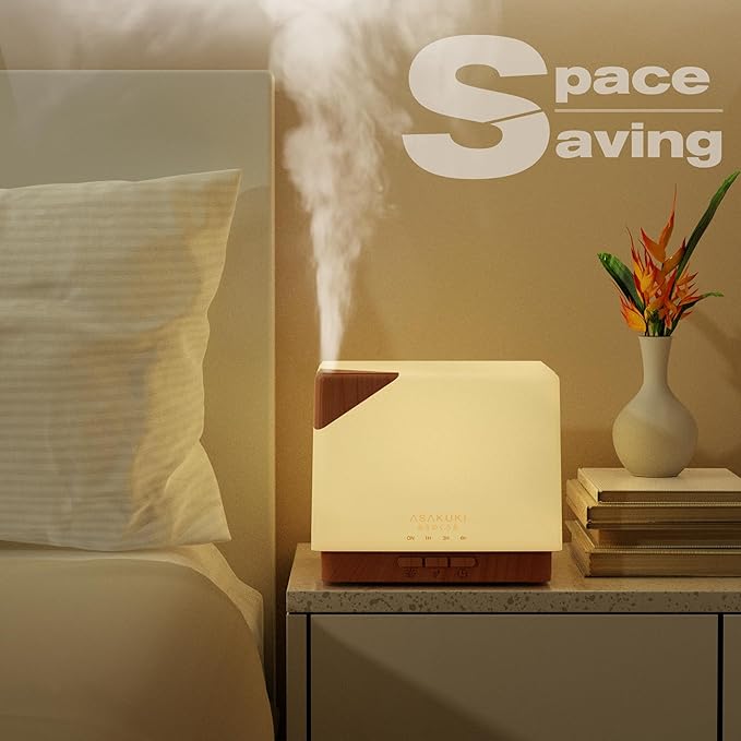 ASAKUKI 700 ml Premium Essential Oil Diffuser, 5 in 1 Ultrasonic Aromatherapy Fragrant Oil Vaporizer Humidifier, Timer and Auto-Off Safety Switch, 7 LED Light Colors