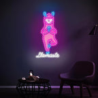 Personalized Funny Llama Neon Sign, Custom UV Printed Llamaste Decor Led Light, Psychic Lama Glama Wall Art Lights Signs, Decorative Gifts For Friends, Kids, Mom, Yoga Lover, Bedroom