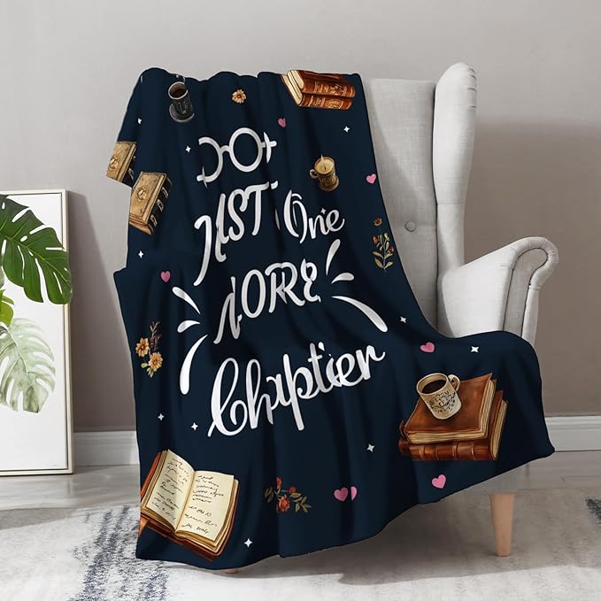 Book Lover Blanket Gifts for Kids Women - Books Library Reading Themed Throw for Men Teen Adults Reader Soft Fleece Cozy Bed Couch Birthday Christmas Lightweight Blanket 50"x60"