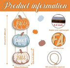 COLOR VALLEY ART Fall Pumpkin Welcome Sign Hello Fall Wood Hanging Decoration Autumn Wooden Signs Rustic Thanksgiving Decorative for Porch Home Wall Indoor Outdoor Decor, 9.8L''x8.6W''*3Pcs(Fall Pumpkins)