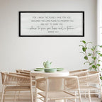 ZZJJHYWGQ Bible Verse Wall Art Jeremiah 29:11 Print Sign 32"×12" Christian Inspirational Quotes Decor For I Know The Plans I Have For You Large Religious for Living Room Office Wall Hanging (Black)