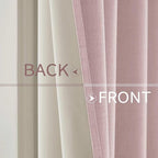 MIULEE Linen Texture Curtains for Bedroom Solid 100% Blackout Thermal Insulated Pink Curtains Grommet Room Darkening Drapes for Living Room Nursery 52x72 Inch (2 Panels)