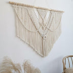 Achart Macrame Wall Hanging Large- Boho Wall Decor- large wall art- Wall Decor Living Room- Macrame Tapestry Boho Decor for Bedroom (Triangle)