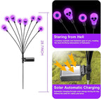 Solar Halloween Lights Outdoor, Scary Eyeball Lights, 4PACK 32LED, IP65 Waterproof, Decor for Garden/Yard/Patio/Lawn/Pathway (Purple)
