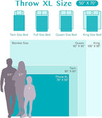 Joiedomi Throw Blanket for Couch Bed Sofa, Blue Knitted Blankets Gifts for Women Mom Girls, Cozy Cute Soft Throw Home Room Decor Aesthetic for Women Mothers Birthday Gifts 50x70 Inches