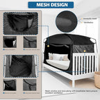 Bed Tent,Portable Privacy Sleeping Bed Canopy,Blackout 90% Drapes for Kids and Adult,Indoor Space Tent with Breathable Large Mesh Windows