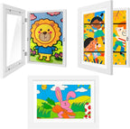 3 Pack Kids Artwork Frames 10x12.5 Inch Changeable Kids Art Frame with Front Opening for Art Display, Horizontally Vertically Wall Mount for Kids Drawing & School Projects (White)