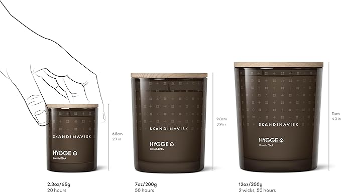 Skandinavisk Hygge 'Cosiness' Scented Candle, Special Edition, Scent Notes: Black Tea and Mint Leaves, Dried Apples and Baked Cinnamon, Vegan Formula, 7.0 oz.