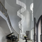 Modern Large Crystal Chandelier for High Ceiling LED Dimmable Chandelier Lighting for Foyer Hallway Staircase 36-Light Black